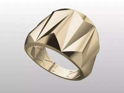 cuban faced ring hollow light weight  3D print model