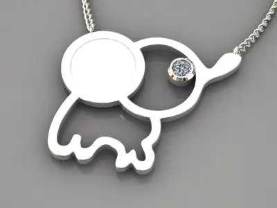 Elephant necklace pendant Free 3D print model