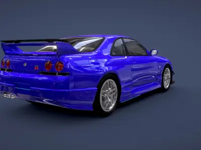 Nissan Skyline GTR R33 Low-poly 3D model