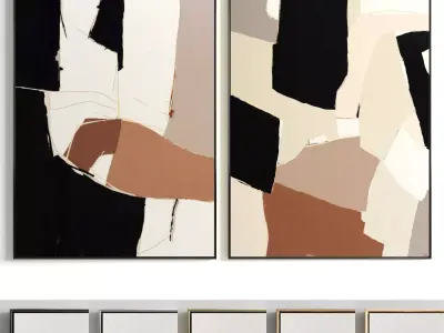 Plaster Two Photo Frame 86 Low-poly 3D model