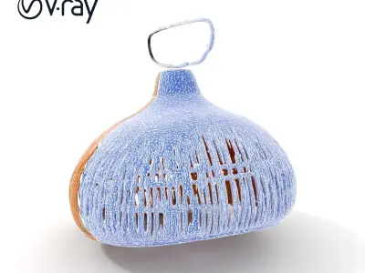 Wicker Pendant Lamp Model Pack with Detailed Textures Low-poly 3D model