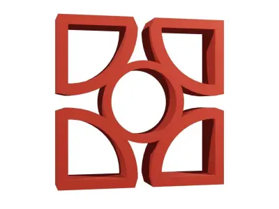 Brick Jaali Block Arch Gap 3D model