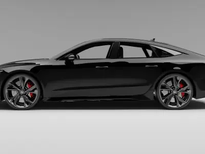 Audi-RS7 2020 With Interior 3D model