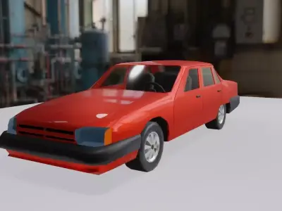 Basic Car - Red - Carro Low-poly 3D model