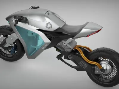 Scifi moto Sport Bike tech motorcycle futuristic concept turbos 3D model