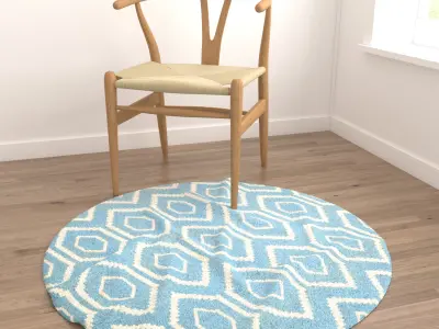 Round Rug Set 213 3D model