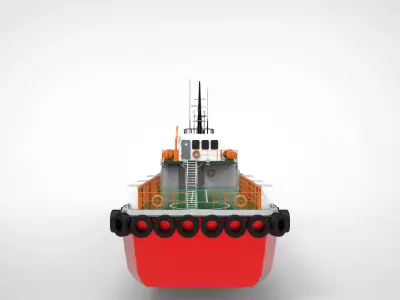OFFSHORE CREW BOAT Low-poly 3D model