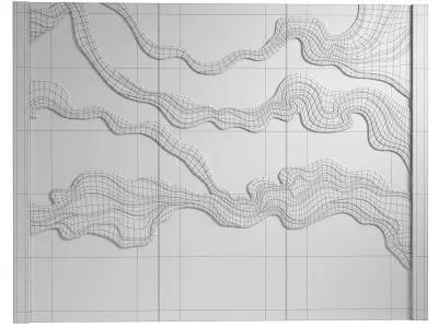 Decorativ panel wave 34 3D model