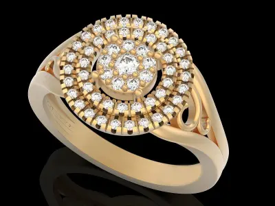 Lux ring silver gold sterling printable jewelry 3D model 3D print model 10