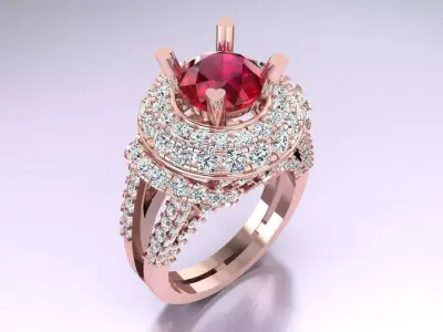 Diamond Ring - Womens Rings - N3400 3D print model