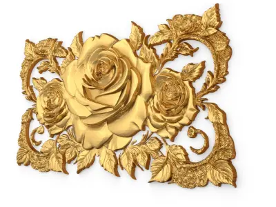 mural classic flowers decor ornament 04 3D model