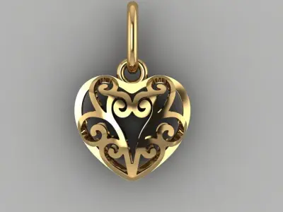 pendant openwork heart 3D print model