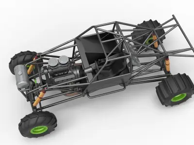 Mud dragster Base Scale 1 to 25 3D print model