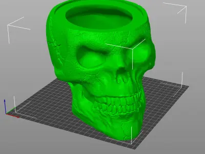 Skull with Basecup Hat hollow inside 3D print model