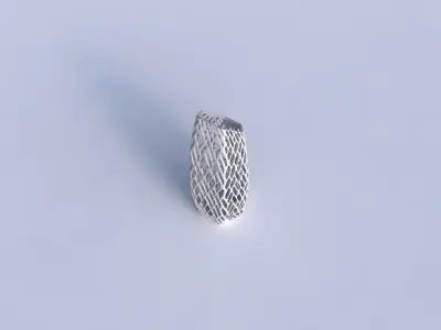 Vase bent hexagon with lattice tiles  3D print model