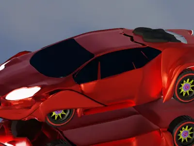 Low Poly Sport Car  Low-poly 3D model