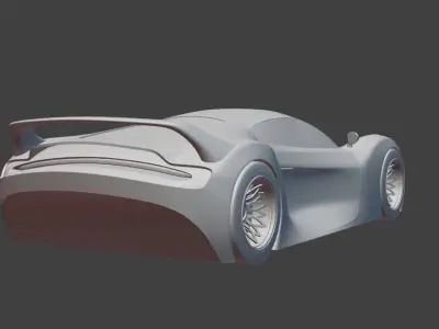 High-Performance Futuristic Sports Car Free low-poly 3D model