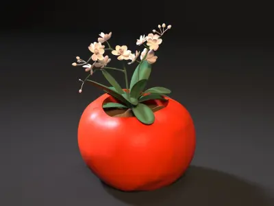 planter set plant in pot 3D print model