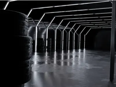 Automotive Garage Style 2 WITHOUT THE CAR 3D model