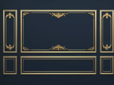 Plaster decorative frame 3D model 03 3D model