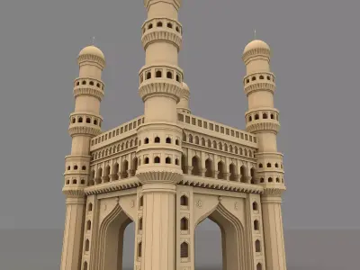 Charminar hyderabad gate 3D model