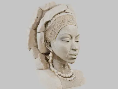 Serenity in Stone Sculpture Low-poly 3D model