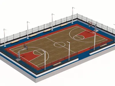 Basketball court  Low-poly 3D model purchase