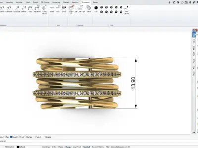 Luxury Zirconia Ring 3D print model
