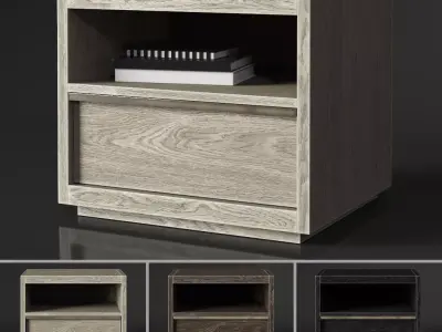 RH BEZIER 26in OPEN NIGHTSTAND 3D model