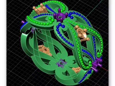 eternity floral jewelry ring 3D print model