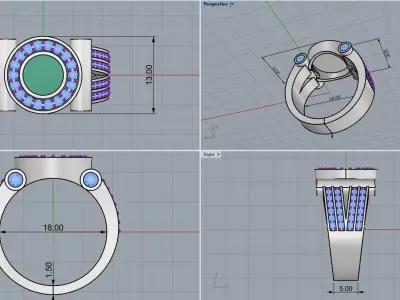 Man signet ring model 799 3D print model
