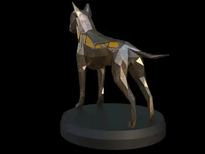 Steampunk German Boxer Low-poly 3D model