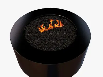 black round fire pit 3D model