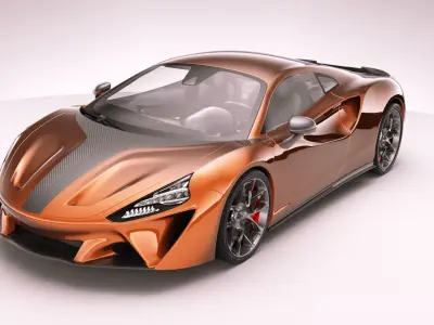 Generic Supercar v19 petrol version Low-poly 3D model