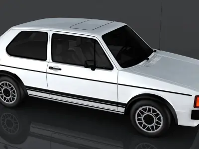 Volkswagen Rabbit GTI Low-poly 3D model