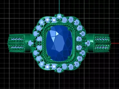 oval halo engagement jewelry ring  Free 3D print model