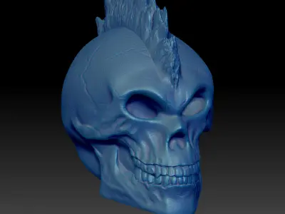 Punk-Skull STL-3D-Print-Model High-Polygon 3D print model