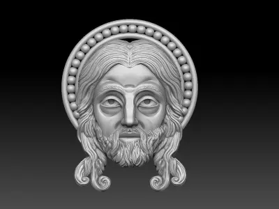 jesus christ head orthodox 3D print model