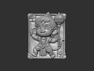 cute hanuman 3dmodel cnc carvings  3D print model