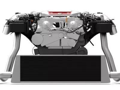 VR38DETT Engine Low-poly 3D model
