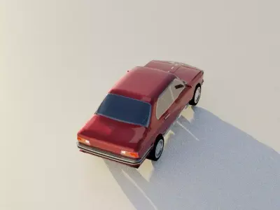3D Model of Classic 1970s Four-Door Sedan 3D model
