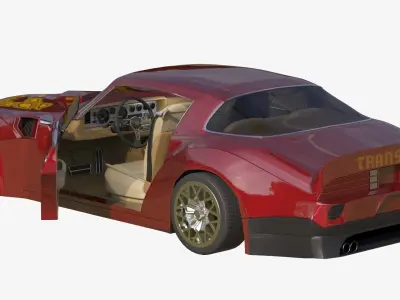Pontiac Firebird Trans Am 1977 Low-poly 3D model