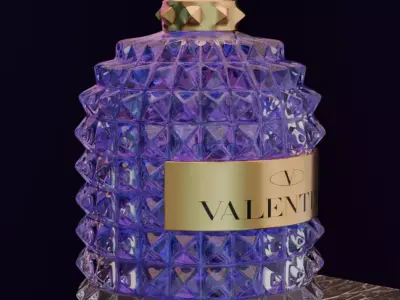Valentino perfime purple 3D model product for Advertising 3D model