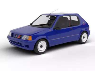 Peugeot 205 Rallye 1 3 1991 3d model 3D model