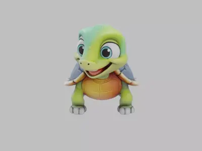 Cartoon Baby Turtle Character - Game Ready 3D Model Low-poly 3D model