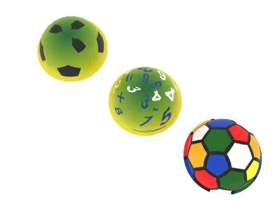 Rainbow Rubber Ball With Rainbow Soccer Balls 3D model
