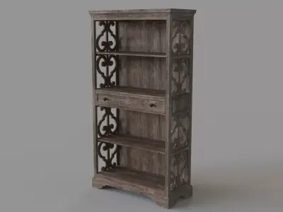 Antique Bookcase Brown 3D model