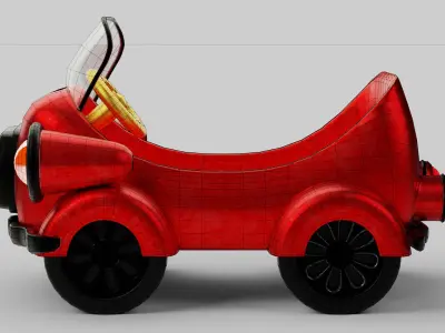 Toon Style Red Toy Car 3D model