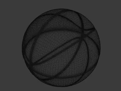 Basketball ball Low-poly 3D model 6