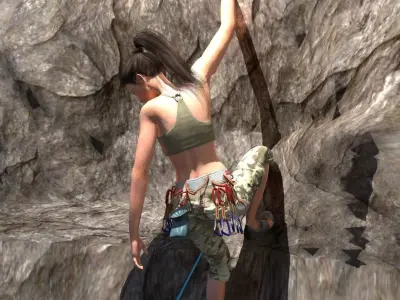 Female Rock Climber Low-poly 3D model